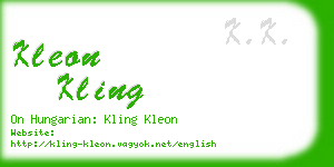 kleon kling business card